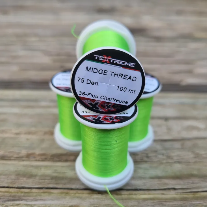 TEXTREME Midge Tying Thread 75dn in 36-Fluo Chartreuse